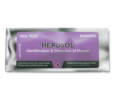 Herosol is a unique application based field test kit for the detection and identification of Heroin, Amphetamines, Methamphetamines, LSD, and related drugs.