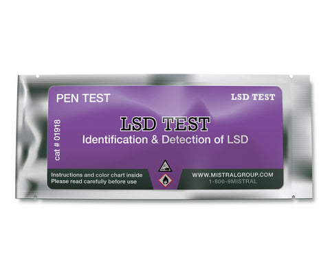 The LSD Identification PenTest from Mistral is an individual ampoule-based, hand-held colorimetric drug detection and drug identification test for LSD.