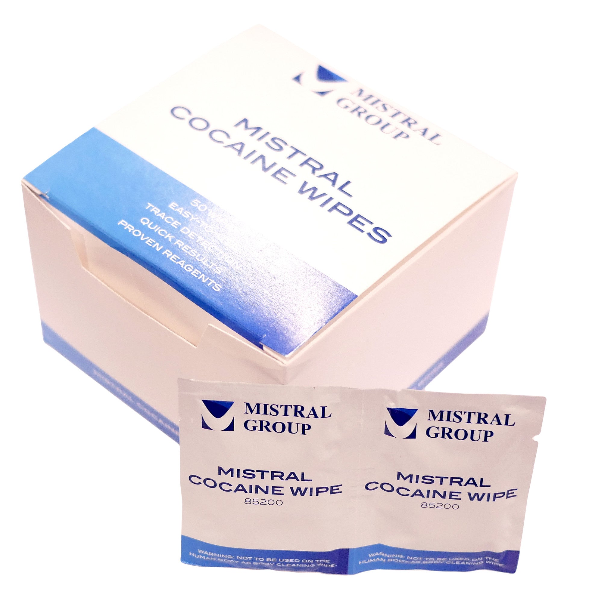 Cocaine swipes are a quick and easy way to quickly test for cocaine residue. Simply wipe the pad on the suspected surface. If there is presence of cocaine, the swabs will change colour immediately.