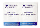 Cocaine swipes are a quick and easy way to quickly test for cocaine residue. Simply wipe the pad on the suspected surface. If there is presence of cocaine, the swabs will change colour immediately. 