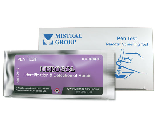 Herosol is a unique application based field test kit for the detection and identification of Heroin, Amphetamines, Methamphetamines, LSD, and related drugs. 