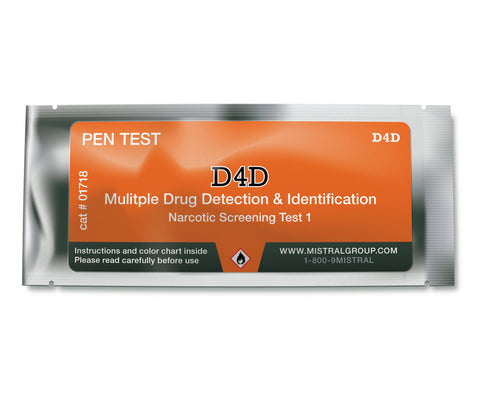 Detects Marijuana, Heroin, Amphetamine, Methamphetamine, PCP, Morphone, Methadone, Codeine, Ketamine and Ephedrine-Pseudoephedrine